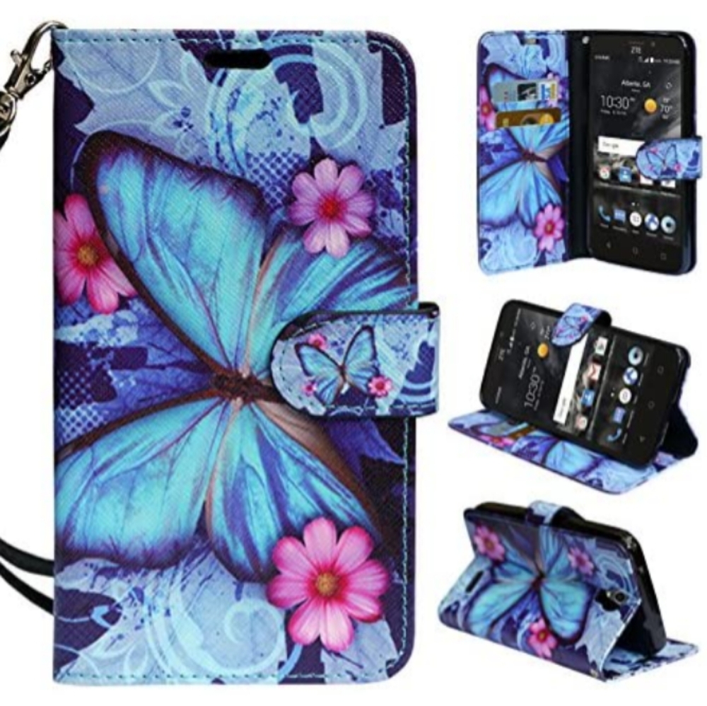 Blue Morpho Butterfly Phone Wallet ZTE